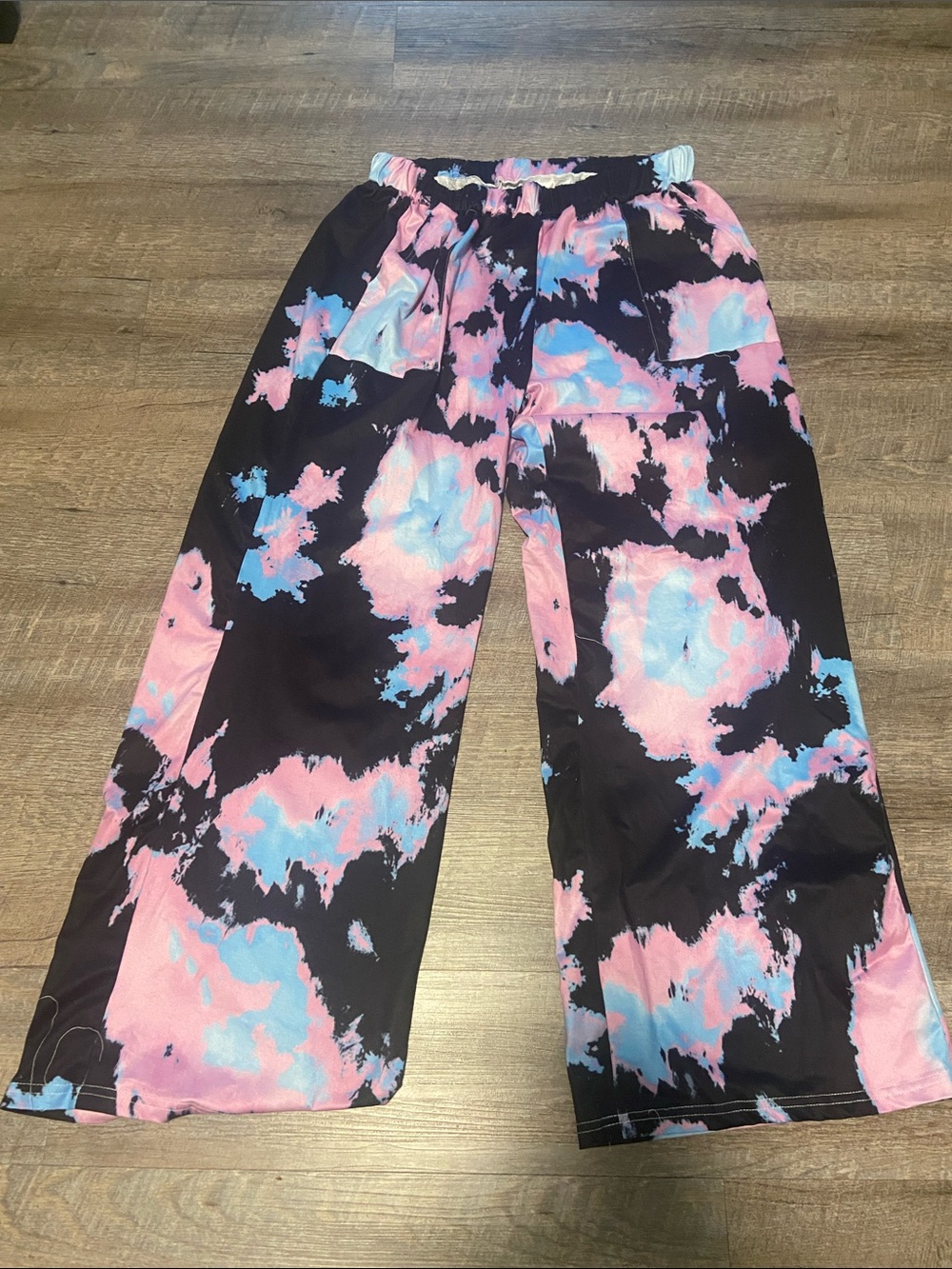 Tie-Dye Wide Leg Bottoms - Pink & Blue